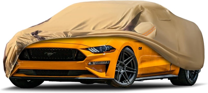 FSGRICH Car Cover Waterproof All Weather Compatible with Mustang 2007-2024 GT Cobra Shelby Bullitt, Outdoor Heavy Duty Anti-UV Car Covers Rain Sun Snow Protection with Zipper and Windproof Buckle - Image 1